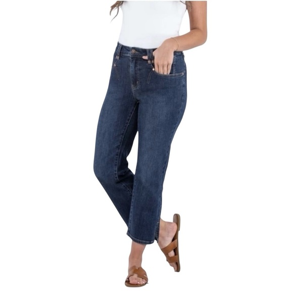 Judy Blue Center Stage High Rise Straight Leg Cropped Jeans Size 7/28 JB88127 - Picture 2 of 8